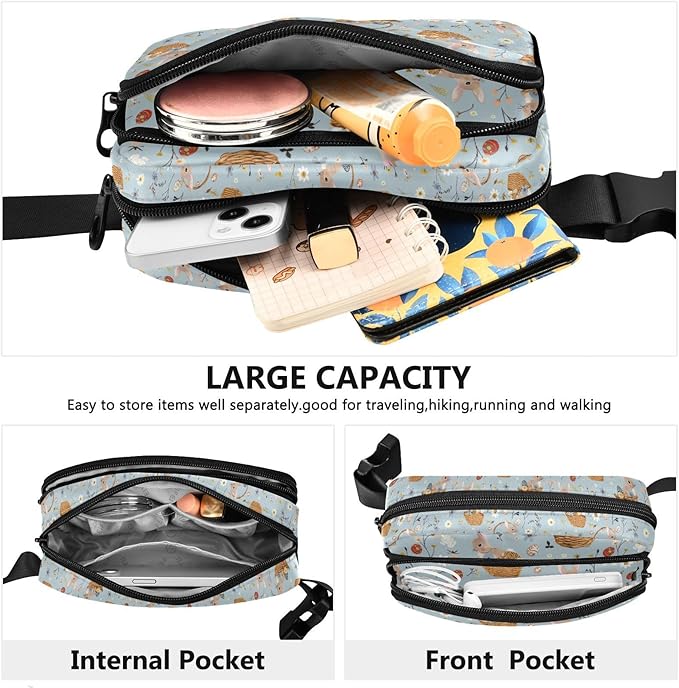 Easter Bunnies Baskets Eggs Fanny Pack for Women Men Water Resistant Fashion Waist Packs with Adjustable Strap Belt Bag for Travel Workout Jogging Hiking 21219011