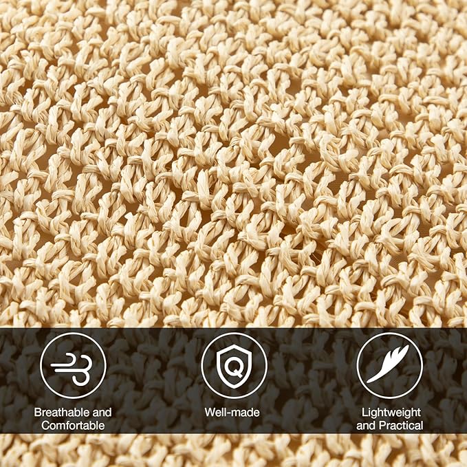 Pleneal Straw Beach Bags for Women - Women Beach Handmade Woven Tote Bag, Summer Mesh Hollow Shoulder Bag for Holiday