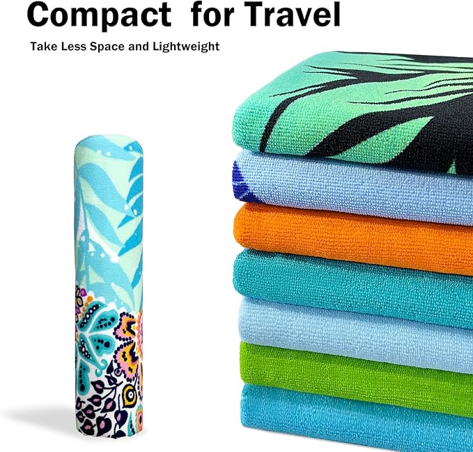 cabanana Sand Resistant Beach Towel - Quick Dry Microfiber Beach Towel 60x30 Inches Sandproof Pool Towels, Thin Lightweight Compact for Travel Swimming Bath for Adults Women Men (Starfish)