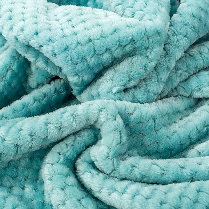 Fuzzy Sherpa Reversible Blanket for Baby, Soft Warm Cozy Coral Fleece Toddler, Infant or Newborn Reversible Blanket for Crib, Stroller, Travel, 30”×40”, Blue Bell