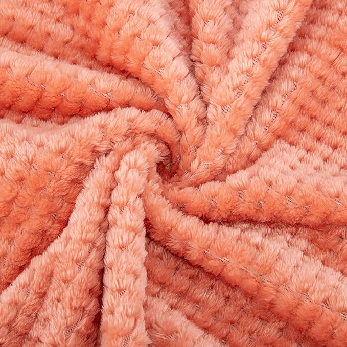 Fuzzy Blanket or Fluffy Blanket for Baby, Soft Warm Cozy Coral Fleece Toddler, Infant or Newborn Receiving Blanket for Crib, Stroller, Travel, Decorative (28Wx40L, XS-Grapefruit)