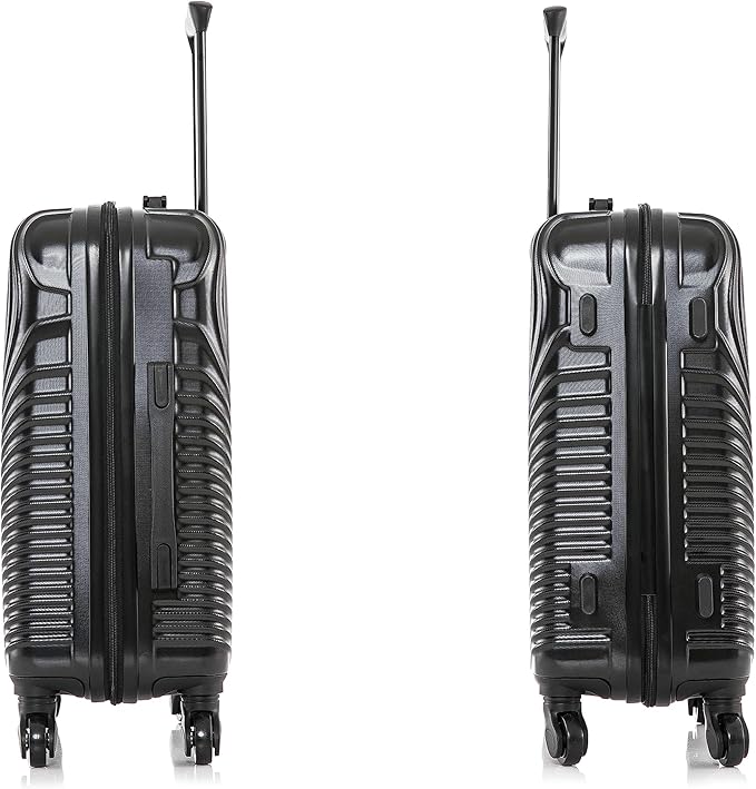 DUKAP INCEPTION Luggage with Spinner Wheels | Durable Lightweight Hardshell Suitcase, Travel Bag with Handle and Trolley, 20-Inch Carry On Small Luggage | Black