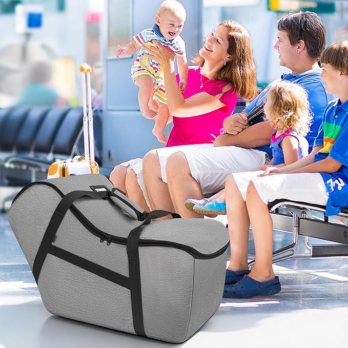 Padded Car Seat Bag Compatible with most Nuna Pipa car seats, UPPAbaby MESA V2 without Base & Chicco KeyFit 30 and base, Car Seat Travel Bag for airplanes