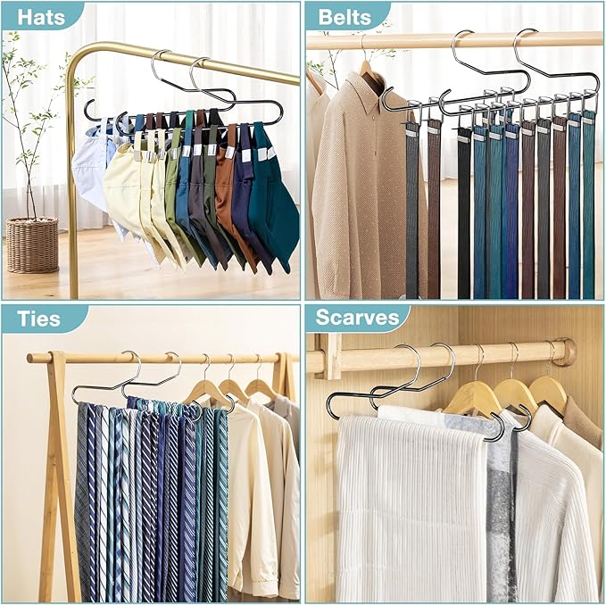 Hat Storage Organizer for Baseball Caps, Lomrsiul Non Slip PVC Coating Hat Rack Hangers for Closet Hat Holder Max 10 Hats Closet Organizers and Storage for Cap Purse Belt Tie Bra Black 2 Pack