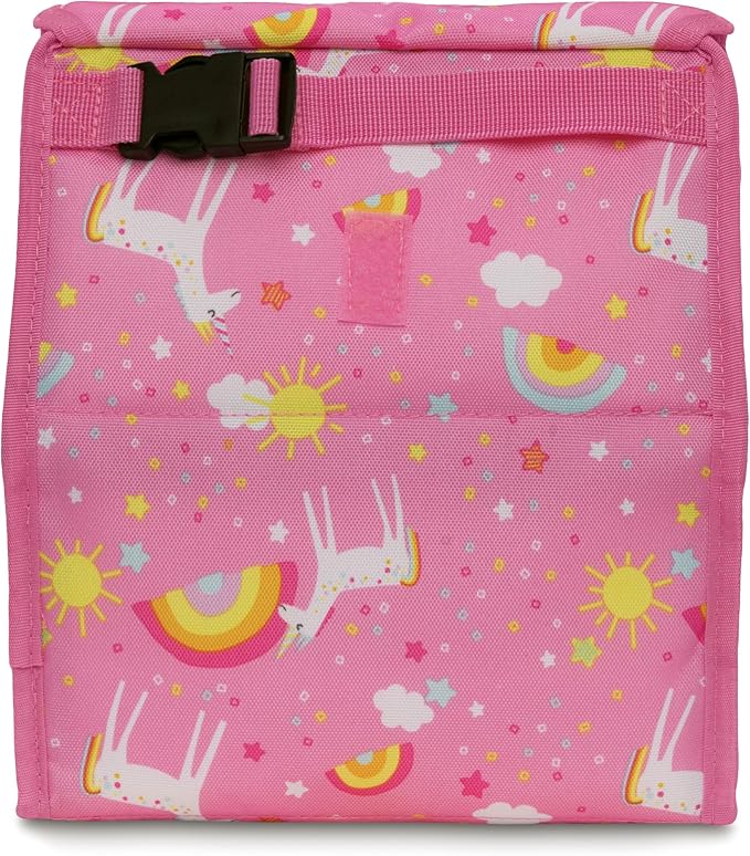 PackIt Freezable Lunch Bag, Unicorn Dream Pink, Built with EcoFreeze Technology, Foldable, Reusable, Zip and Fold Closure with Buckle Handle, Designed for Work Lunches and Fresh Lunch On the Go