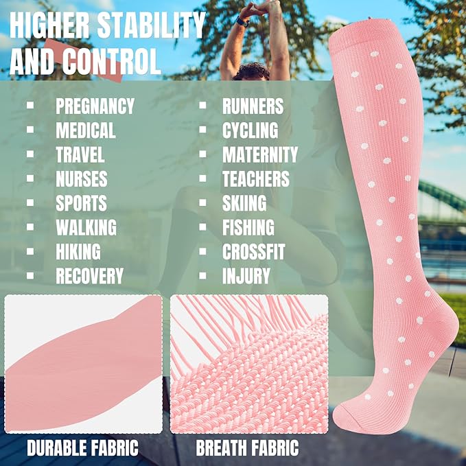 bropite Compression Socks for Women & Men 8 Pairs Circulation-Compression Socks 20-30 mmhg-Best for Running,Nurse,Travel,Yoga