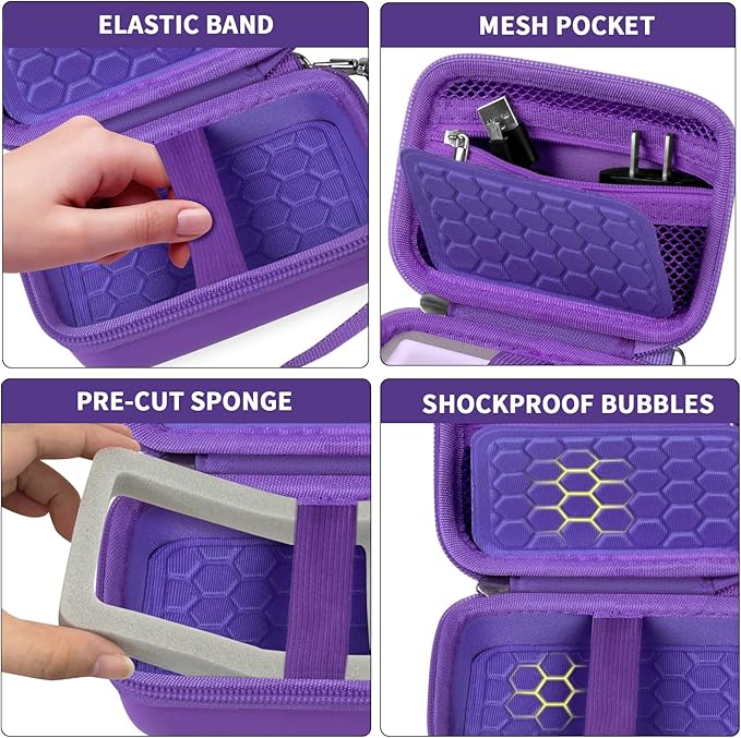Comecase Carrying & Protective Case for Digital Camera, for CAMKORY/for Kodak Pixpro/for Canon PowerShot ELPH 180/190 / for Sony DSCW800 DSCW830 Cameras for Travel - Dark Purple