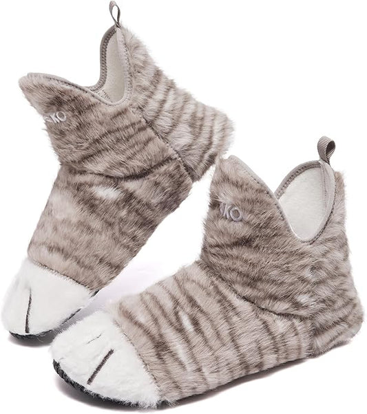 UUBARIS Bootie Slippers for Women Men Furry Warm House Sock Shoes For Indoor Outdoor Travel