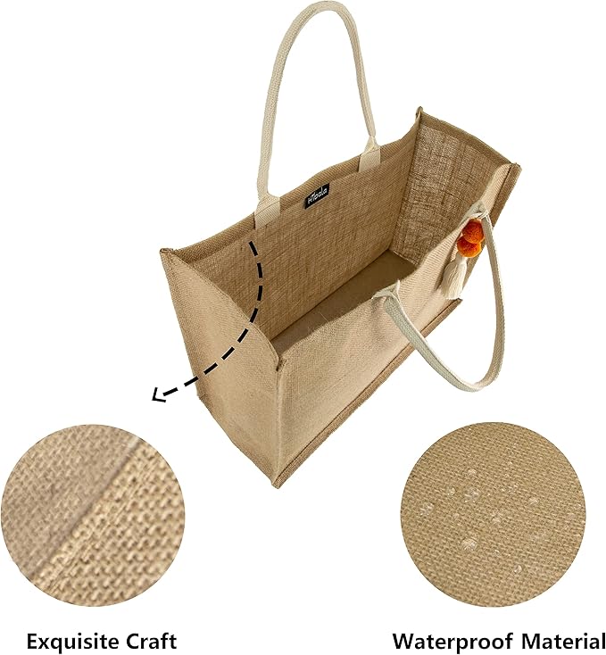 Hibala Woven Large Beach Bag Straw Beach Tote Handmade Weaving Shoulder Tassel Bag Handbag