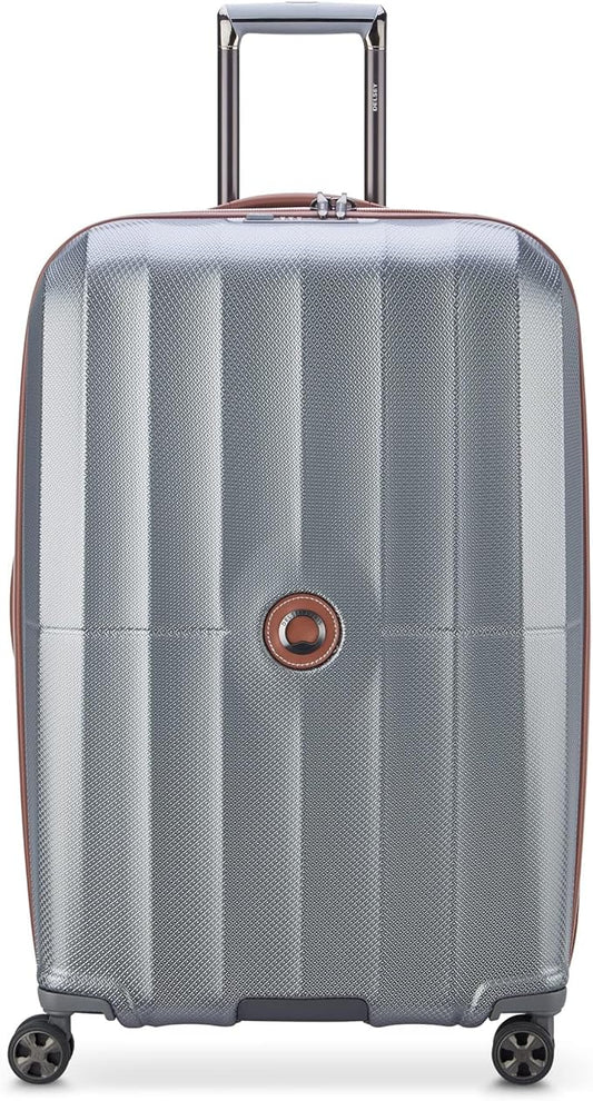 DELSEY PARIS Carrousel Hardside Expandable Luggage with Spinner Wheels, Graphite, Checked-Large 28 Inch