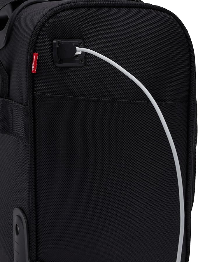 TPRC 15" Smart Underseat Carry-On Luggage with USB Charging Port, Black