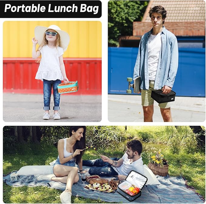 MIER Small Lunch Bag for Kids & Adults Compact Insulated Lunch Box Portable Thermal Mini Cooler for Work School Travel (Orange