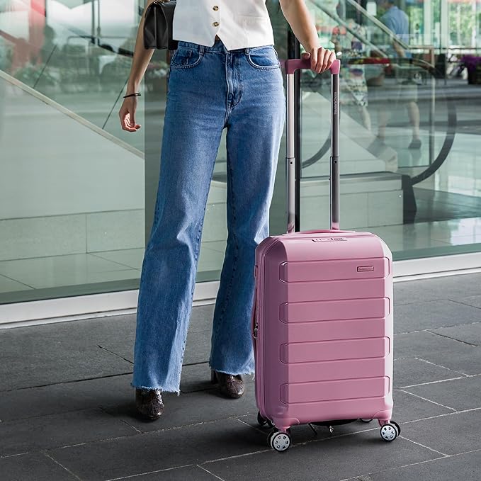 Traveler's Choice Pagosa Hardshell Expandable Luggage with Spinner Wheels, Mauve, 3-Piece Set (22/26/30)