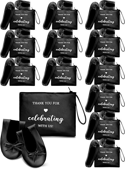Cuffbow Wedding Foldable Flats Dancing Shoes Bulk Women's Roll up Ballet Flats Wedding Party Slippers for Bridesmaids Guests