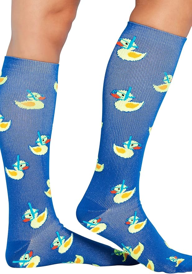 Cherokee Women's 10-15mmHg Compression Socks – Fun Print Knee Highs with Light Support, Soft Feel - PRINTSUPPORT