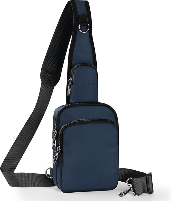 Sling Bag, Crossbody Bag with Zipper Lock, RFID & Water Resistant for Women and Men Small Chest Bag for Travel Casual