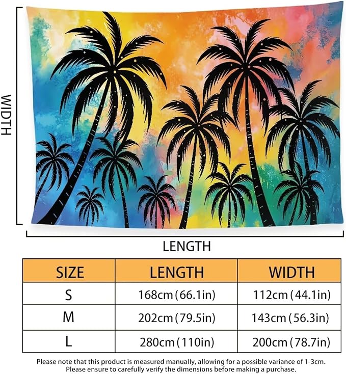 Beach Towel – Oversized (79"x 56") Absorbent Lightweight Thin Towels for Adults - Quick Dry, Easy to Carry Sand Free Travel Towel for Swimming Vacation, M, Coconut Tree Silhouette Print