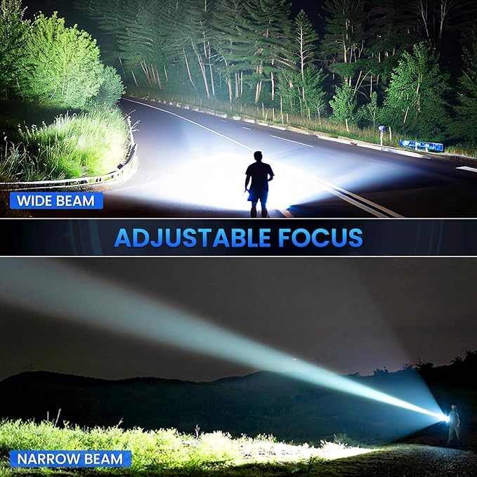 Rechargeable Flashlights 3 Pack - 990,000 Lumens Super Bright LED Flash Light with Fast Charging, IPX7 Waterproof, 5 Modes for Camping & Home