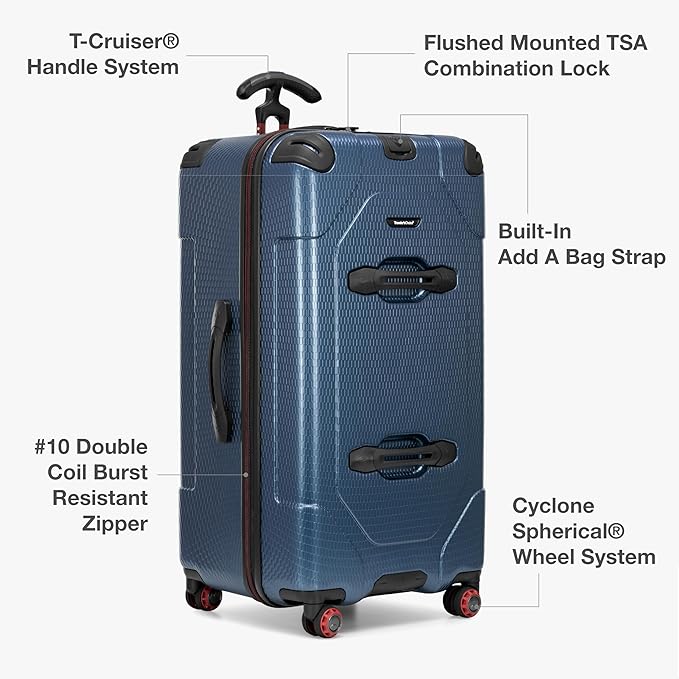 Traveler's Choice Maxporter II Polycarbonate Hardside Trunk with Spinner Wheels, Navy, 31-Inch Trunk