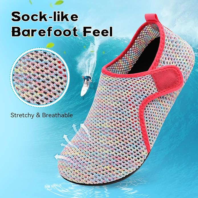 Scurtain Barefoot Water Shoes for Women Men Beach Swim Aqua Socks Summer Quick-Dry Sandals Slippers