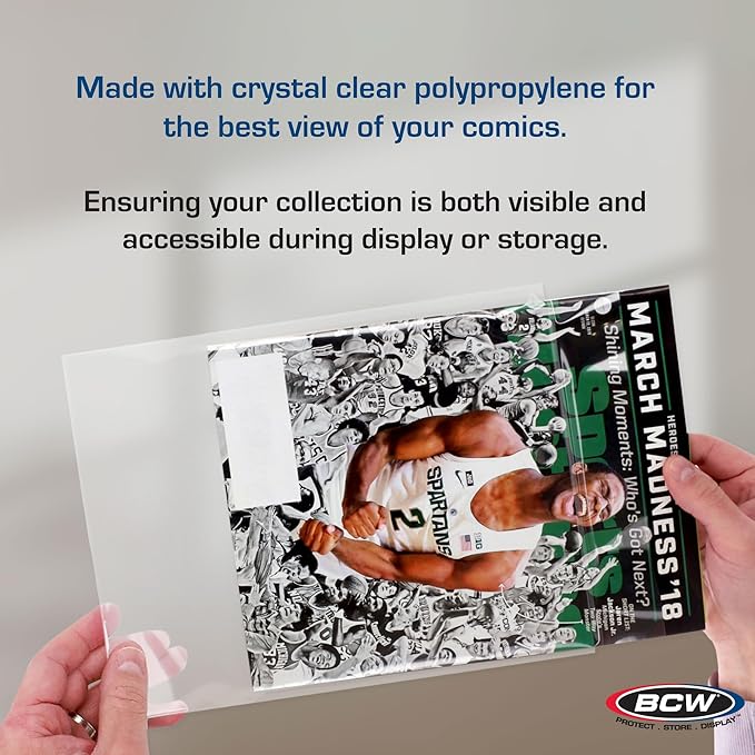 BCW Resealable Magazine Bag - 200 ct | Acid-Free, Clear Polypropylene Sleeves for Archival-Quality Storage of Collectible Magazines | Protect and Showcase Your Valuable Comic Book Collection