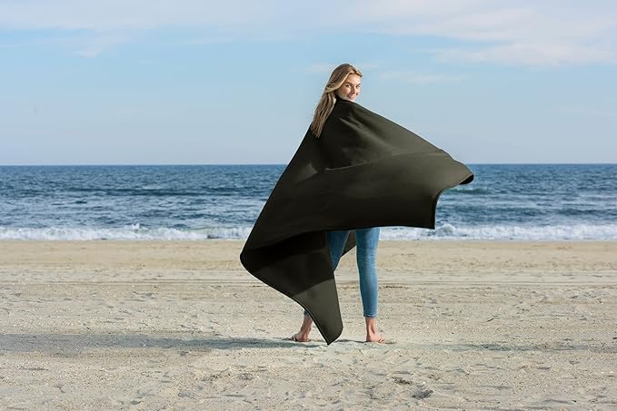 MV Sport Lightweight Sweatshirt Blanket Throw – Warm & Cozy, Breathable Oversized Fleece Knit, Couch, Bed, Travel, Cold Nights, and Outdoors – Soft Light Weight Blanket 54" x 84" Dusty Olive