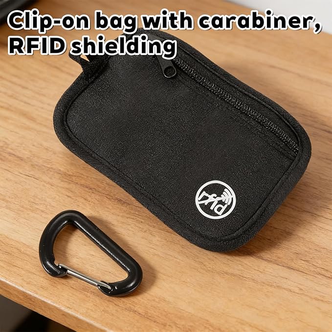 RFID Blocking Clip Stash Pouch Minimalist Hidden Stash RFID Wallet Pickpocket-Proof Organizer Case Lightweight Zipper Organizer Pouch Bag for Cards Boarding Pass ID Money