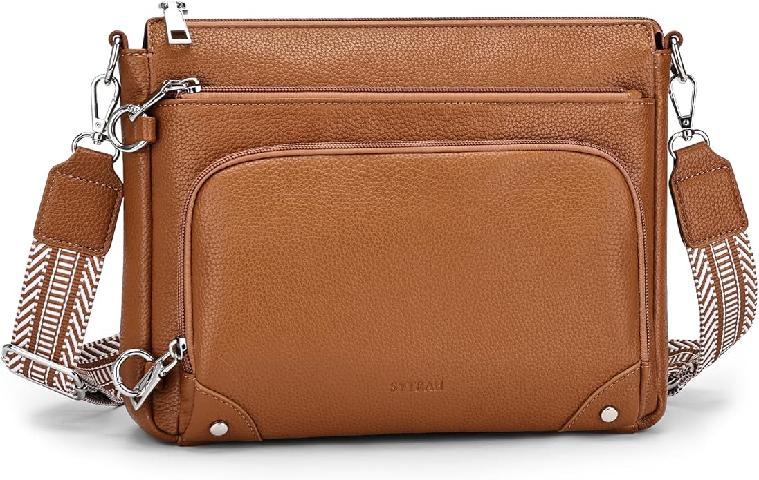 Anti-Theft Crossbody Purse for Women, Crossbody Shoulder Bag with Built-in Wallet & RFID Blocking for Travel Workout