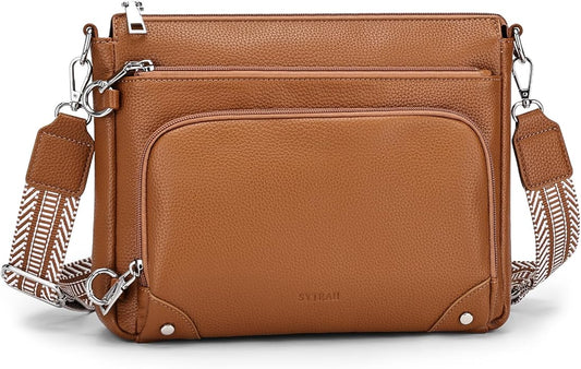 Anti-Theft Crossbody Purse for Women, Crossbody Shoulder Bag with Built-in Wallet & RFID Blocking for Travel Workout