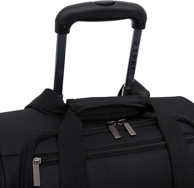 TPRC 15" Smart Underseat Carry-On Luggage with USB Charging Port, Black