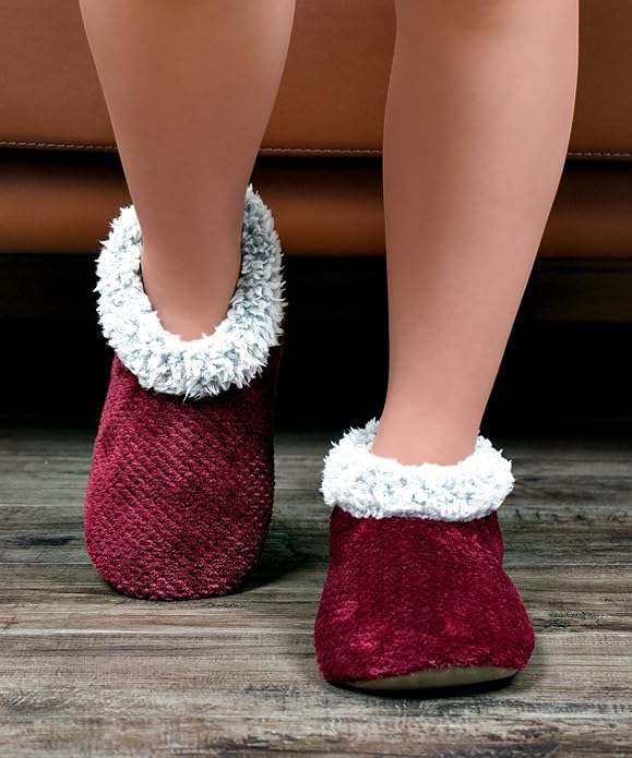 Cozylook Fuzzy Slippers for Women Indoor, Warm Bedroom Slip On Shoes, Winter Fluffy House Socks with Grippers, Cozy Christmas Gifts Unique