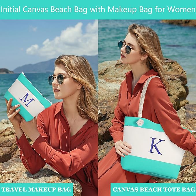YOOLIFE Beach Bags for Women - Travel Canvas Beach Tote, Pool Waterproof Bag, Travel Essentials, Gifts for Women Birthday