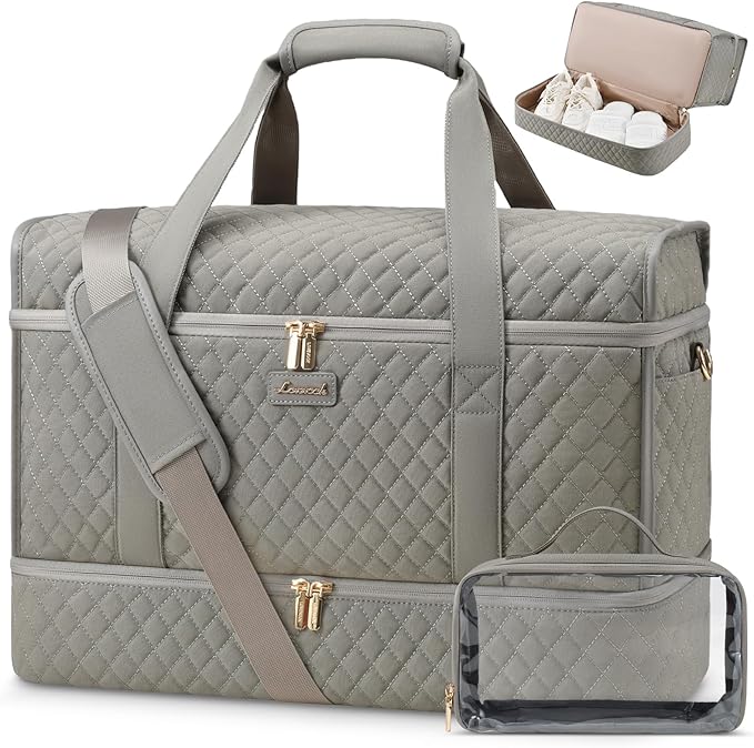 LOVEVOOK Large Travel Duffle Bag, Weekender Bags for Women With Shoe Compartment, Overnight Hospital Bag For Women Labor Delivery, Carry on Bag Personal Item Travel Bag, Yoga Gym Duffel Bag