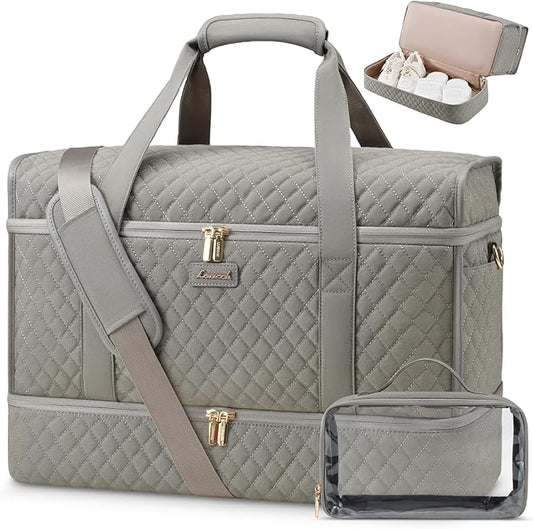 LOVEVOOK Large Travel Duffle Bag, Weekender Bags for Women With Shoe Compartment, Overnight Hospital Bag For Women Labor Delivery, Carry on Bag Personal Item Travel Bag, Yoga Gym Duffel Bag