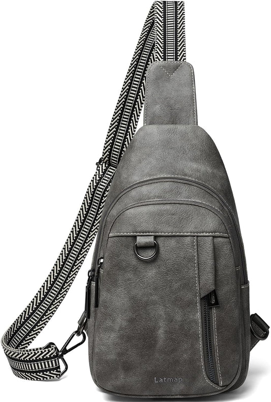 7L Sling Bag for Women Men Leather Small Sling Backpack Daypack Anti Theft Fanny Pack Crossbody Purse Travel