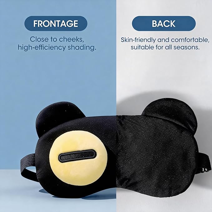 2PCS Cat Eye Sleep Mask for Sleeping, Soft Light Weight Eye Cover with Adjustable Strap,Funny Sleep Mask for Kids Women Men Travel Nap Blindfold Game（Half Closed Eyes+Closed Eyes）