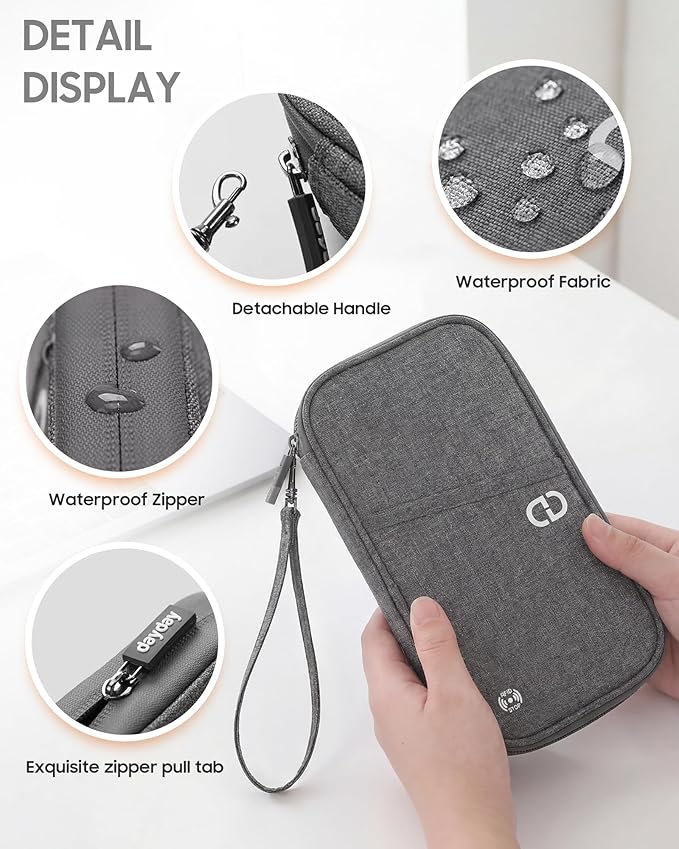 P.travel Family Passport Holder RFID Blocking Travel Document Organizer, Waterproof Passport Wallet for Women Men, Lightweight Passport Case for Boarding Pass, Cards, ID & Travel Essentials