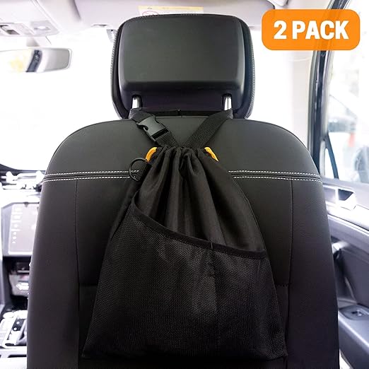 GNEGNI 2PCS Car Garbage Can, Hanging Car Trash Bag with Waterproof Leakproof Lining