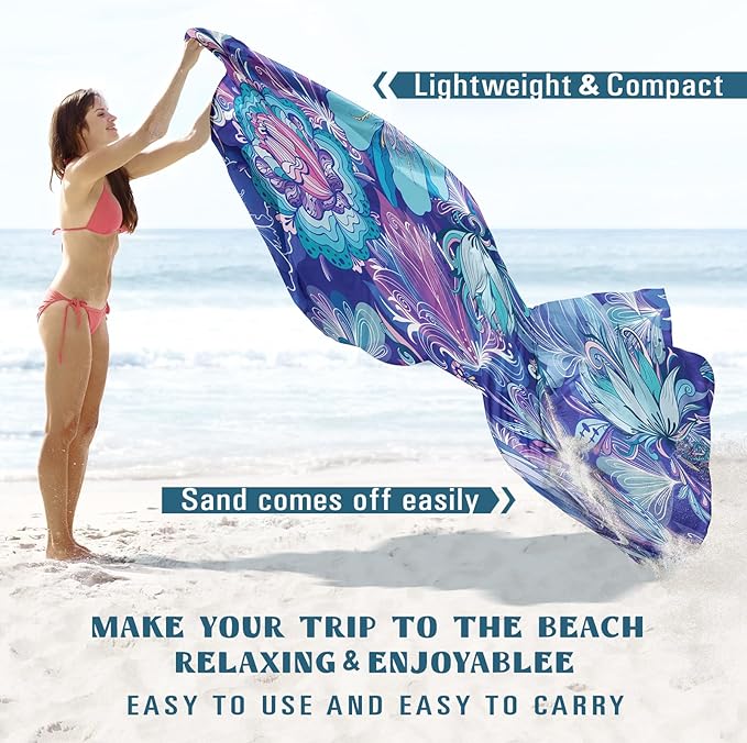 Beach Blanket Sandproof Waterproof 78''×110'' 1-7Adults Oversized,Compact Lightweight Durable Beach Mat for Travel Camping Hiking Picnic Blanket