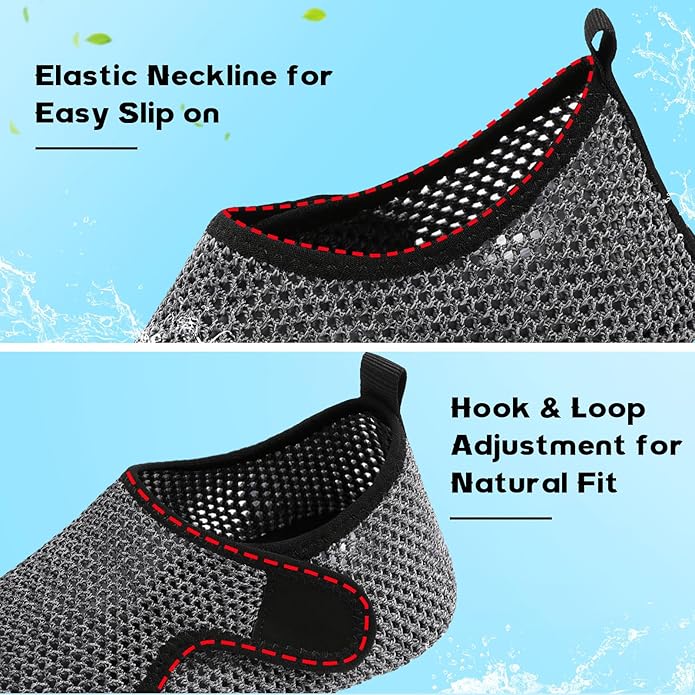 Scurtain Barefoot Water Shoes for Women Men Beach Swim Aqua Socks Summer Quick-Dry Sandals Slippers