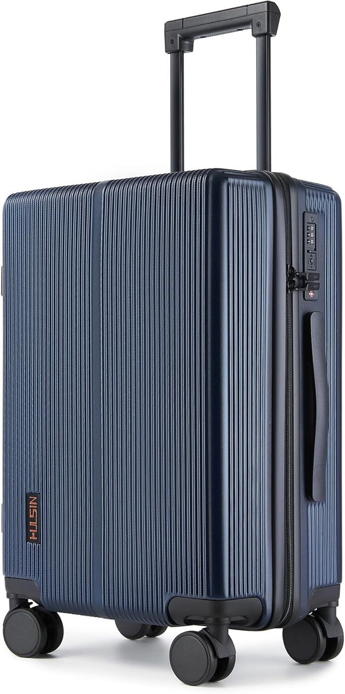 Carry On Luggage with TSA Lock, Carry on Suitcase 22x14x9 Airline Approved, Carry-on luggage with 360° Spinner Wheels, Hardside 20 Inch Lightweight Hard Shell Suitcase (Blue, 20-Inch)