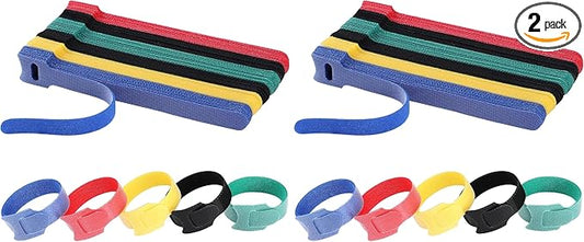 120PCS 6 Inch Cable Ties Reusable Multi-Purpose Wire Ties Cord Organizer Adjustable Cable Management 5 Colors (Pack of 2)