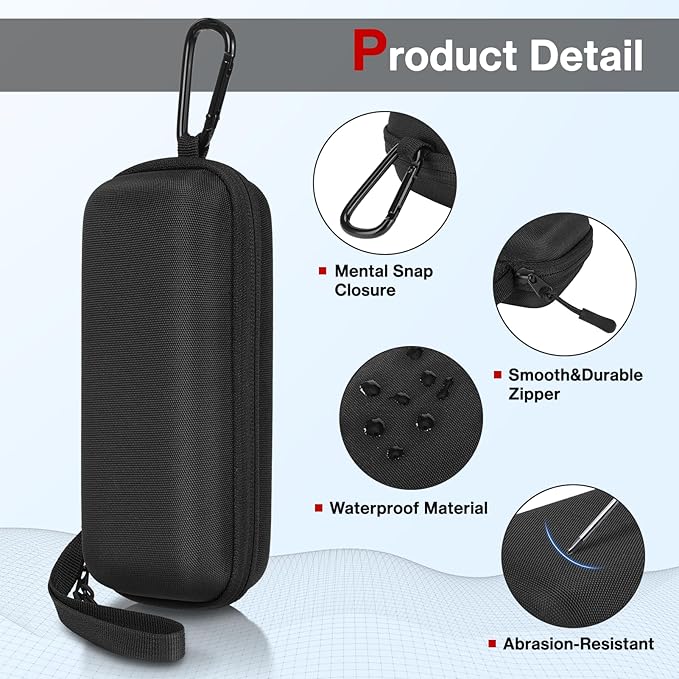 Double Eyeglasses Case Hard Shell Dual Glasses Case,Portable Travel Sunglasses Organizer with Zipper Closure for Women Men