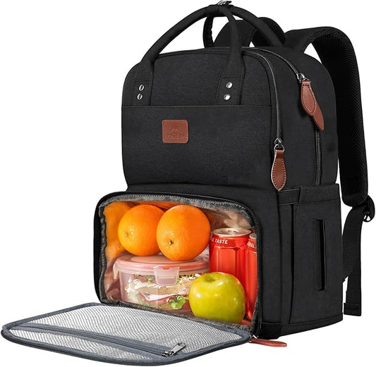 MATEIN 17 Inches Lunch Backpack, Extra Large Lunch Box with Insulated Cooler Compartment, Water Resistant Laptop Backpack for College Work Picnic Beaches