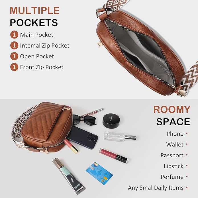 TANTOMI Small Crossbody Bags for Women, Small Purses with Card Slots Phone Purse Wide Adjustable Strap