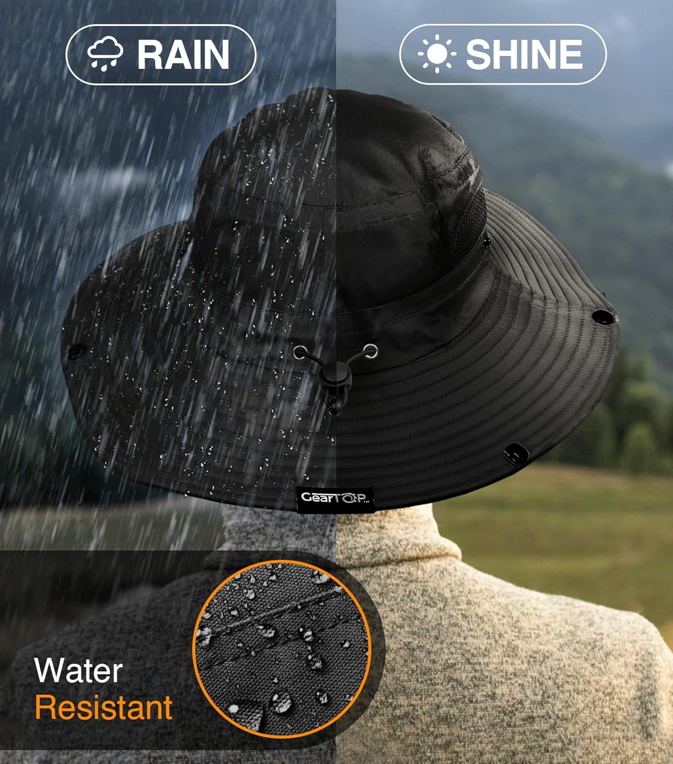 GearTOP Safari Sun Hat for Men and Sun Hats for Women UV Protection UPF 50+ Hiking, Gardening, Fishing