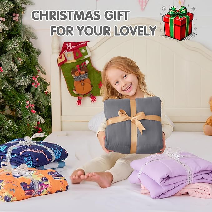 yescool Weighted Blanket 10 Pounds Twin Cooling Weighted Lap Blanket, Grey Heavy Blanket for Sleeping, Weighted Throw Blanket Gifts for 80-110lbs, 40" x60