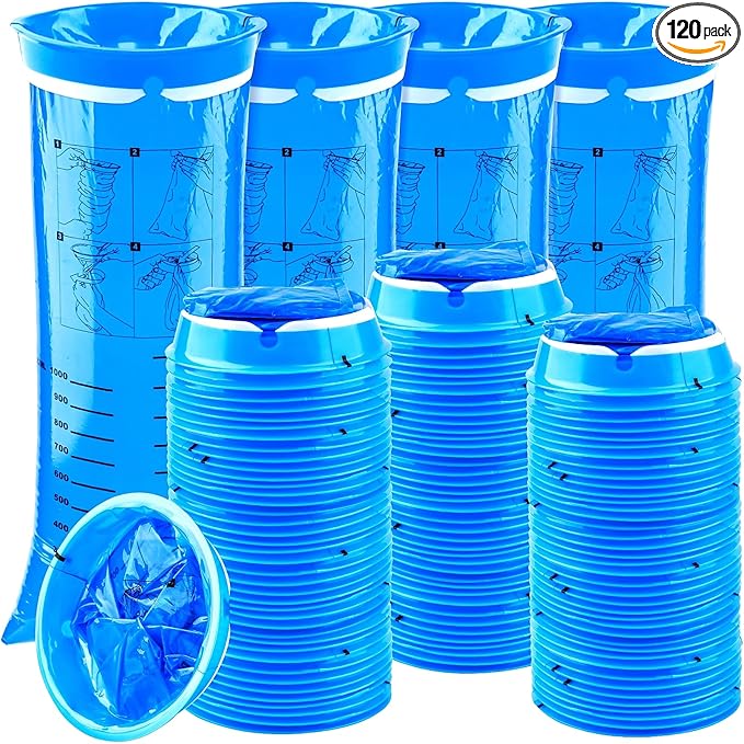120 Pack Throw Up Bags Disposable, Portable Emesis Vomit Bags Disposable, 1000ml Barf Puke Nausea Bag, for Motion Sickness Aircraft Car Travel Adults