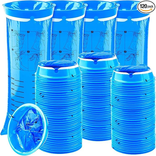 120 Pack Throw Up Bags Disposable, Portable Emesis Vomit Bags Disposable, 1000ml Barf Puke Nausea Bag, for Motion Sickness Aircraft Car Travel Adults