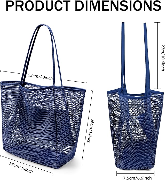 VOROLO Mesh Tote Beach Bag,Women Fairycore Hobo Bag,Shoulder Bag,Soft Summer Casual Crochet Bags